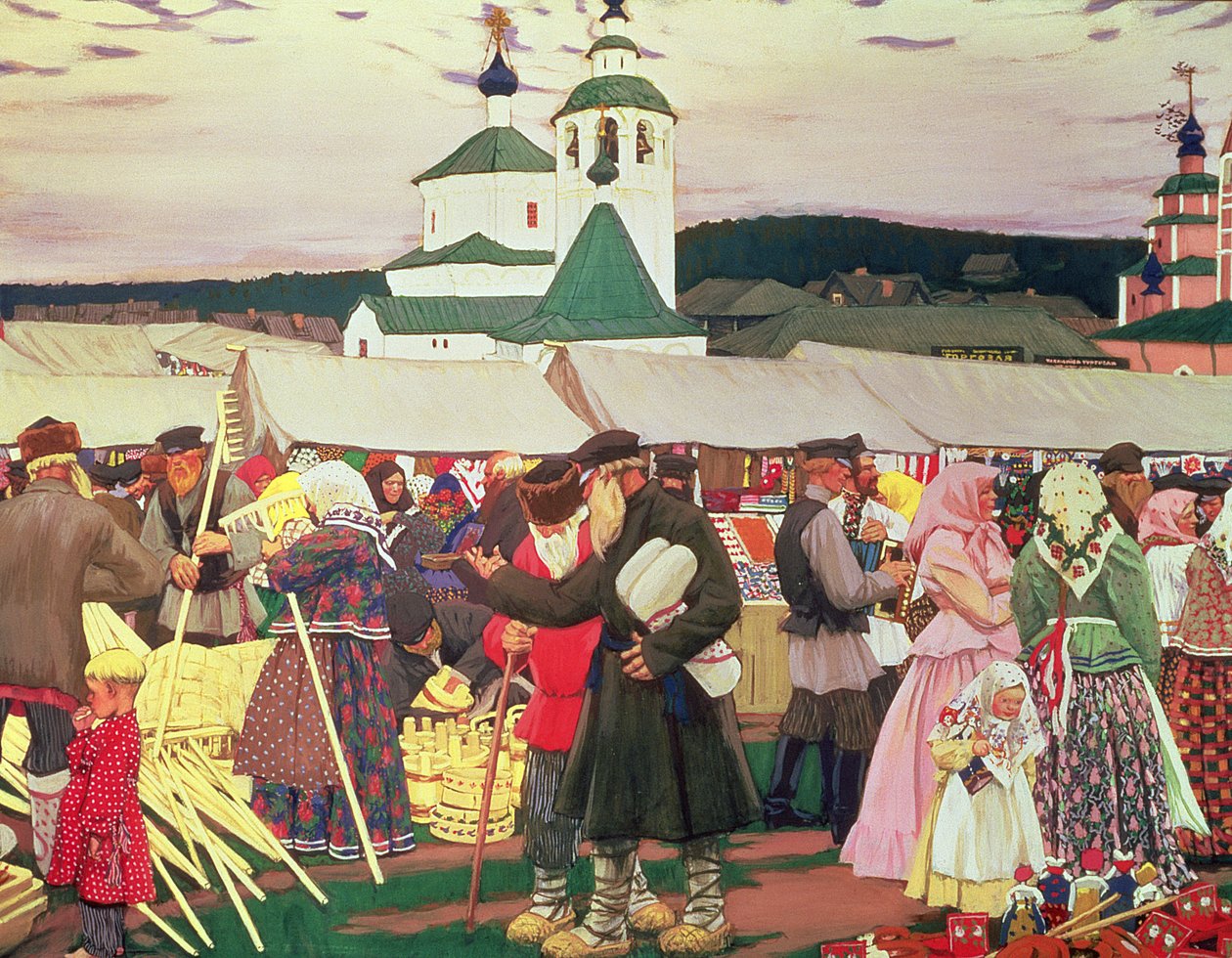 A vásár, 1906 alkotó: Boris Mikhailovich Kustodiev