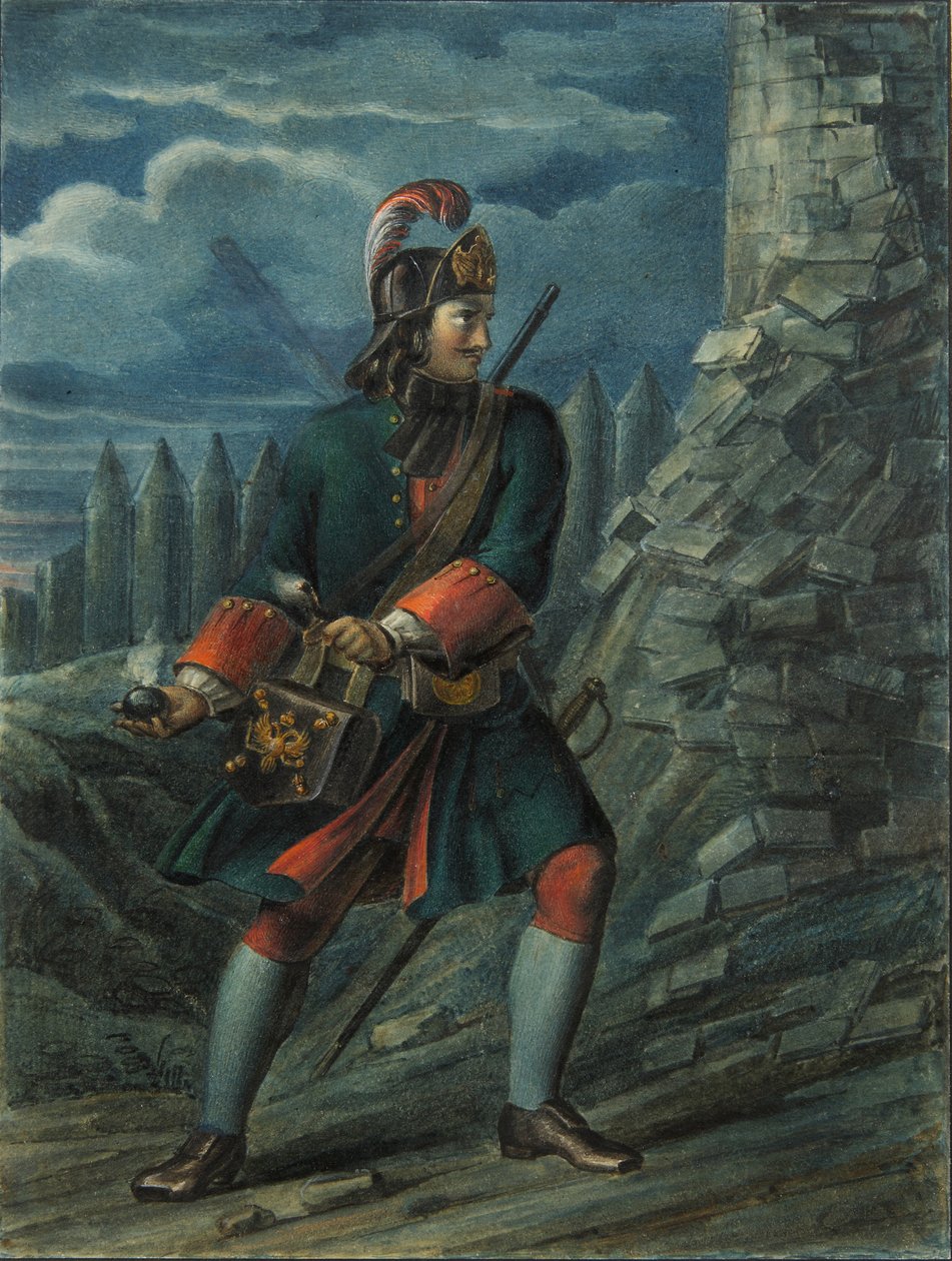 A Preobraženszkij-ezred gránátosa 1712-ben, az 1830-as évek vége alkotó: Boris Artemyevich Chorikov