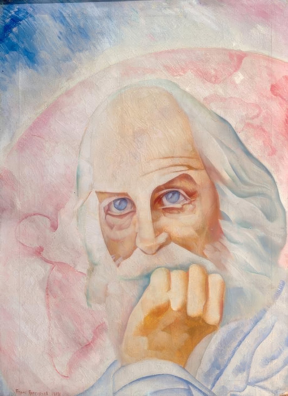 Walt Whitman amerikai költő portréja alkotó: Boris D. Grigorjew