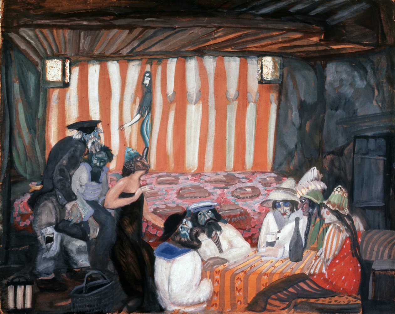 "Kabaré" Borisz Grigorjev (1886-1939) festménye 1918 Magángyűjtemény alkotó: Boris Dmitrievich Grigoriev