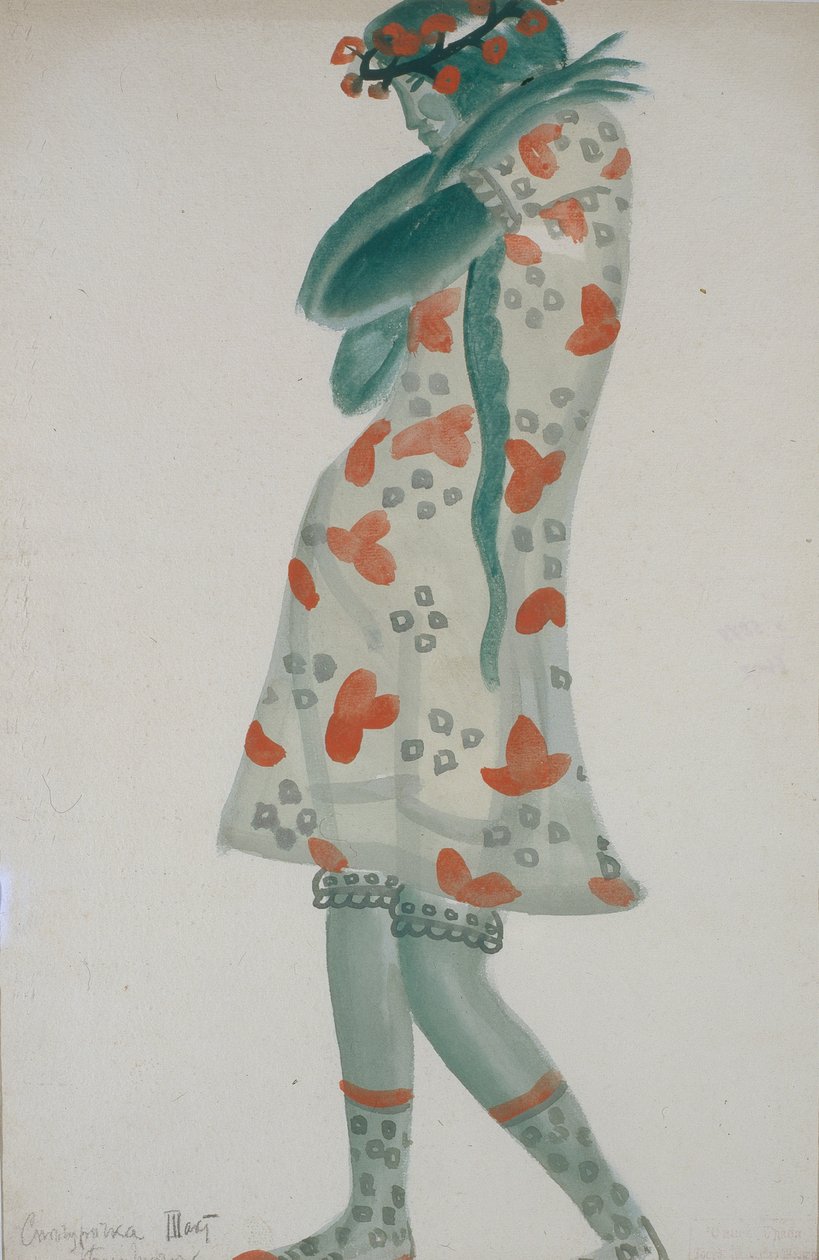 Jelmezterv N. Rimszkij-Korszakov Snow Maiden című operájához, 1919 alkotó: Boris Dmitrievich Grigoriev