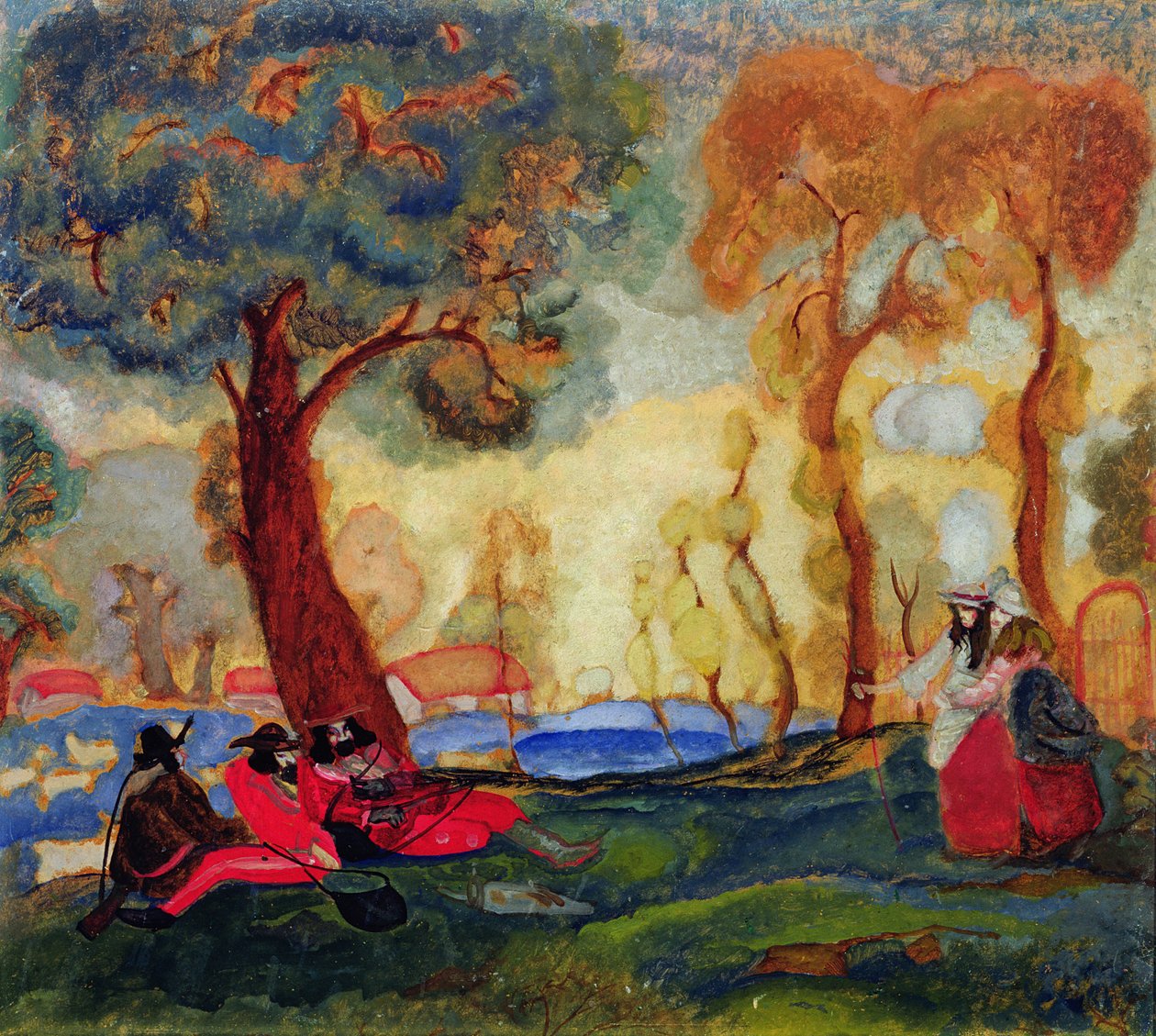 Pihenő zsidó komikusok, 1910-es évek alkotó: Boris Dmitrievich Grigoriev