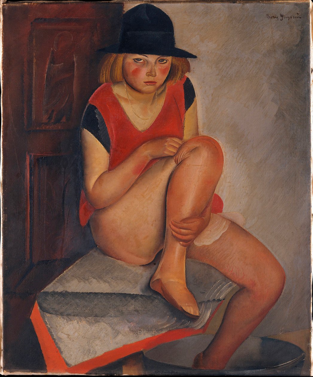 ""La modele"" (A modell) Borisz Grigorjev (1886-1939) rajza 1926 körül - Olaj, vászon Mérete 72,7x60 cm Metropolitan Museum of Art, New York ©FineArtImage/Leemage alkotó: Boris Dmitrievich Grigoriev