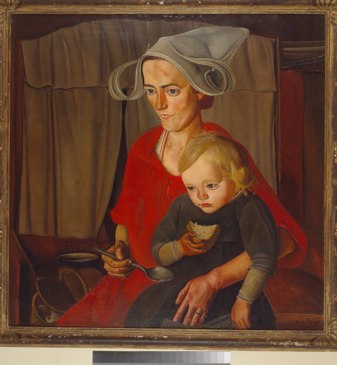 Szegénység – Borisz Dmitrijevics Grigorjev (1886-1939) festménye, olaj, vászon (79x79 cm) alkotó: Boris Dmitrievich Grigoriev