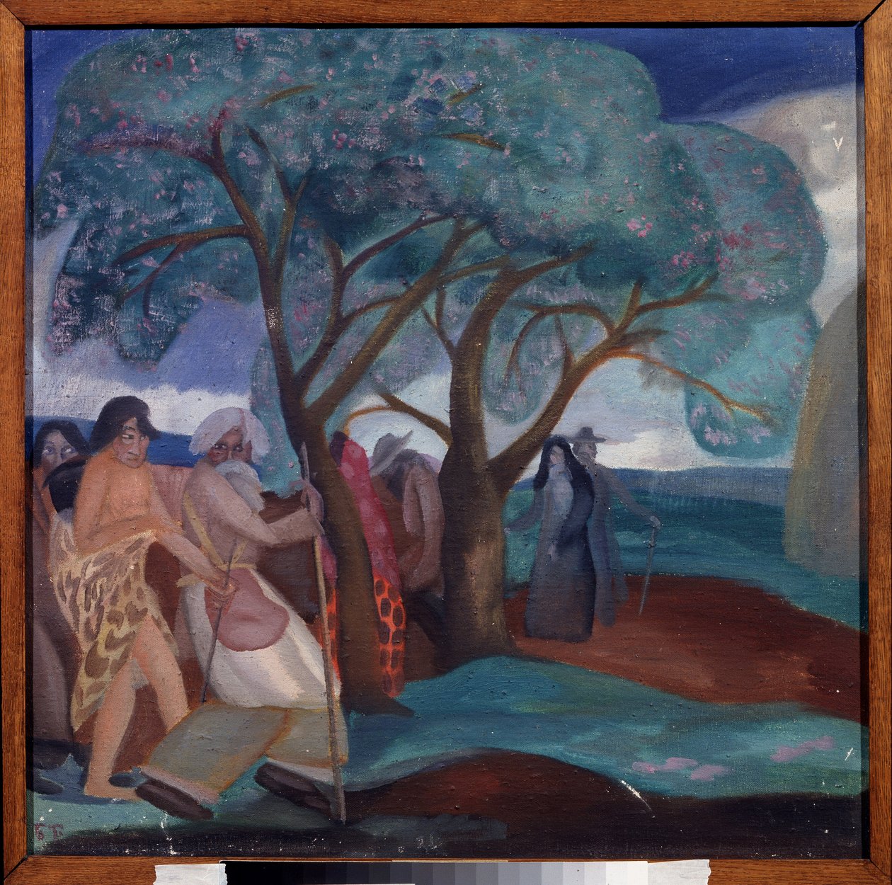 A mágusok imádása. Borisz Dmitrijevics Grigorjev (1886-1939) munkája, tempera kartonon alkotó: Boris Dmitrievich Grigoriev