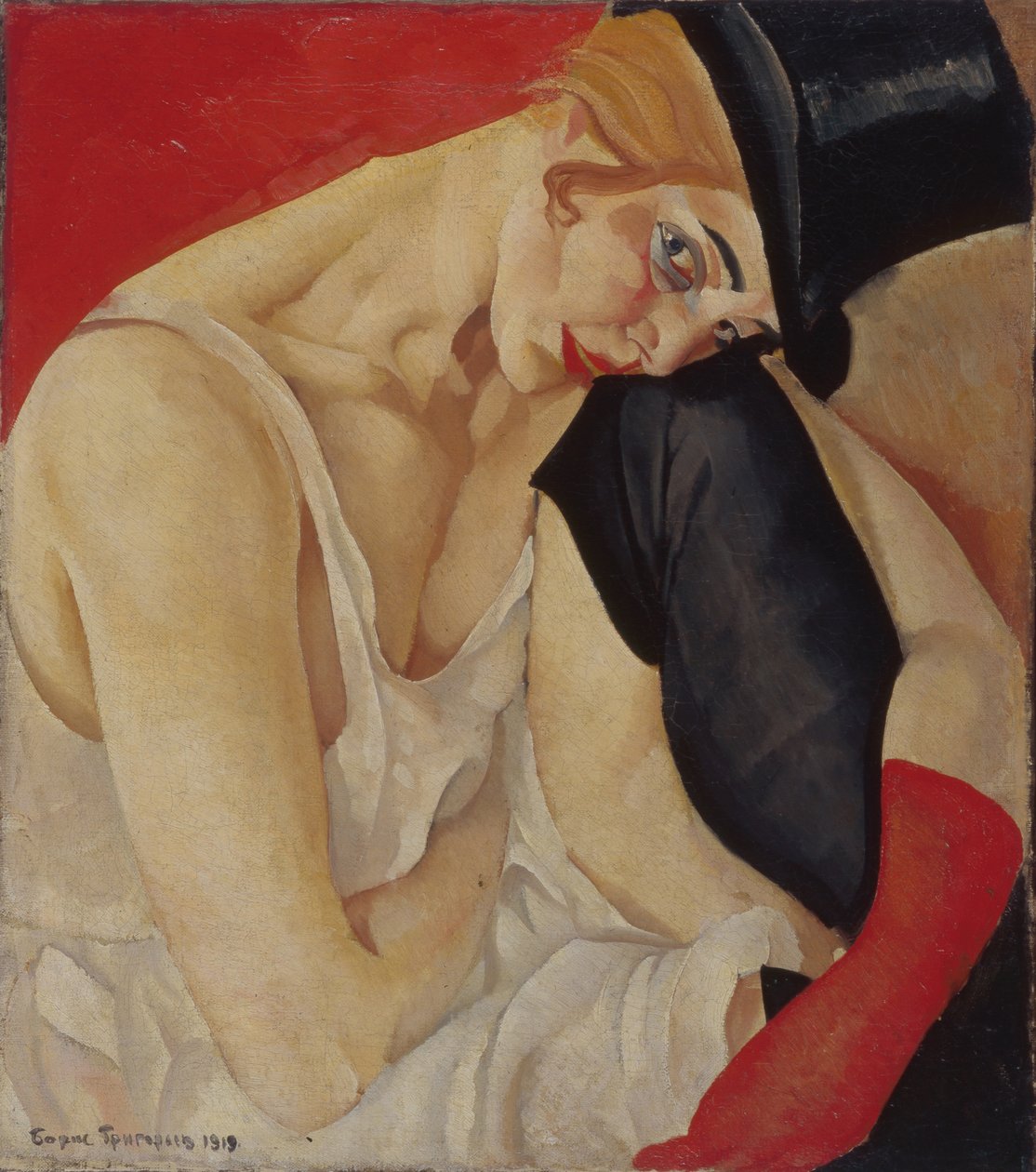 Hölgy cilinderben, 1919 alkotó: Boris Dmitrievich Grigoriev