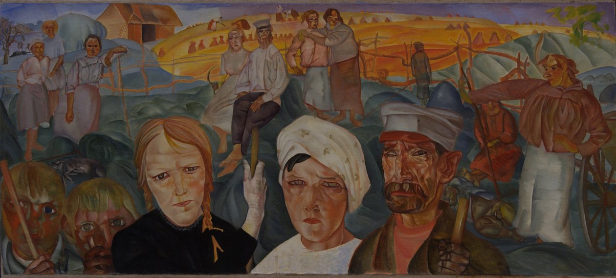 Parasztföld A Visages de Russie sorozatból, 1917 alkotó: Boris Dmitrievich Grigoriev