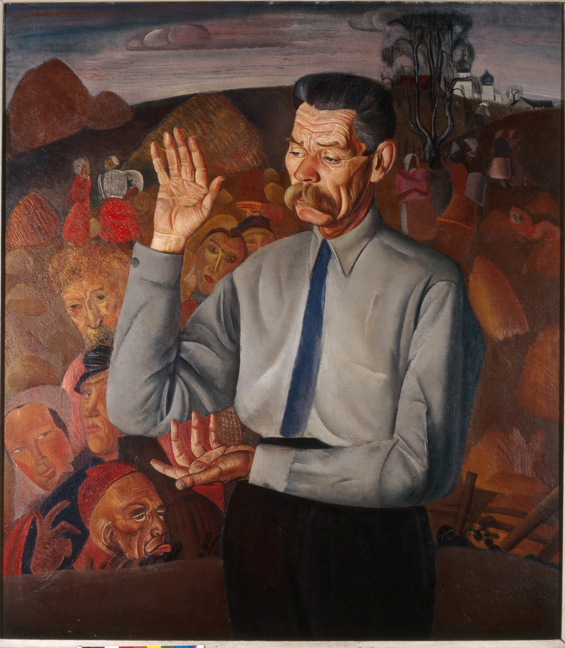 Maxim Gorkij (1868-1939) író portréja – Borisz Dmitrijevics Grigorjev (1886-1939) festménye, olaj, vászon alkotó: Boris Dmitrievich Grigoriev