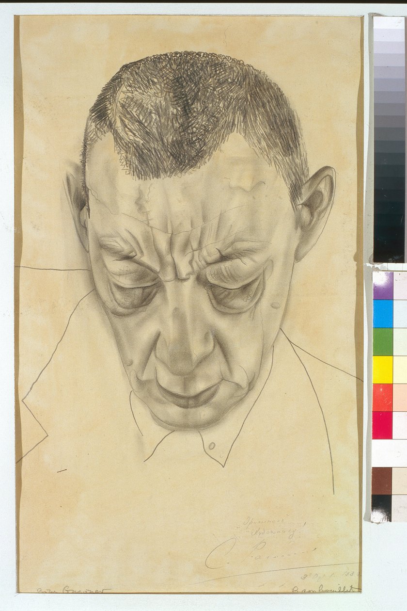 Szergej (Szergej) Rahmanyinov (Szergej Rahmanyinov vagy Rahmanyinov) (1873-1943) zeneszerző portréja - Borisz Dmitrijevics Grigorjev (1886-1939) alkotása, ceruza papíron (48x29 cm) alkotó: Boris Dmitrievich Grigoriev