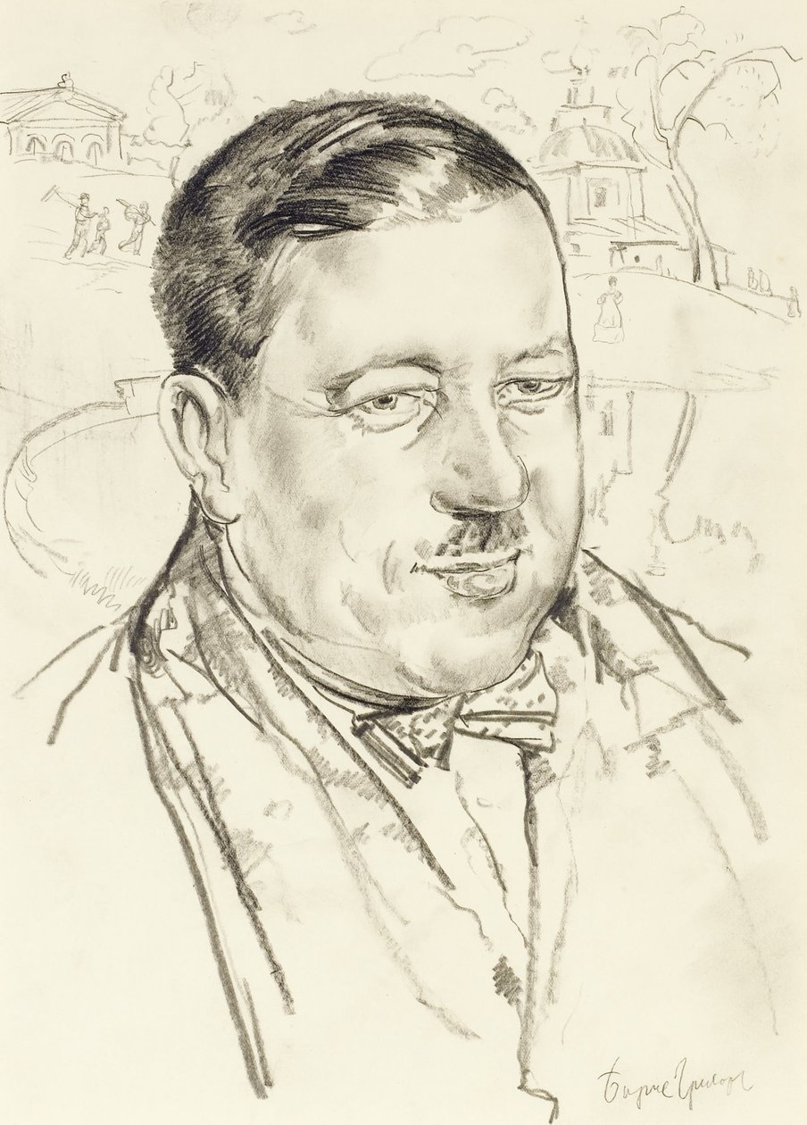 Ilja Mashkov művész portréja alkotó: Boris Dmitrievich Grigoriev