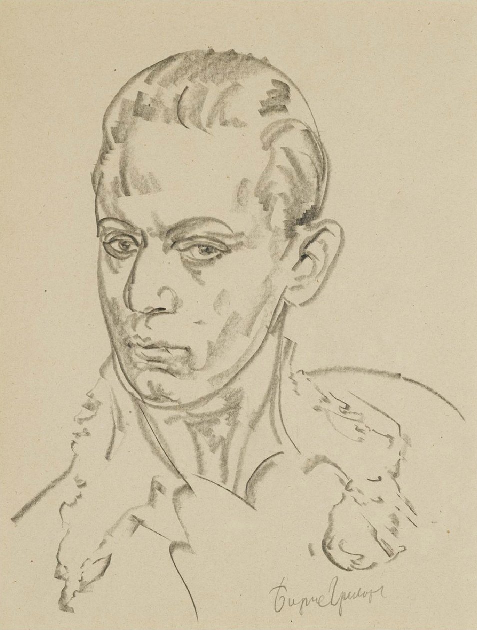 Sergey Lifar balett-táncos és koreográfus portréja 1905-1986 alkotó: Boris Dmitrievich Grigoriev
