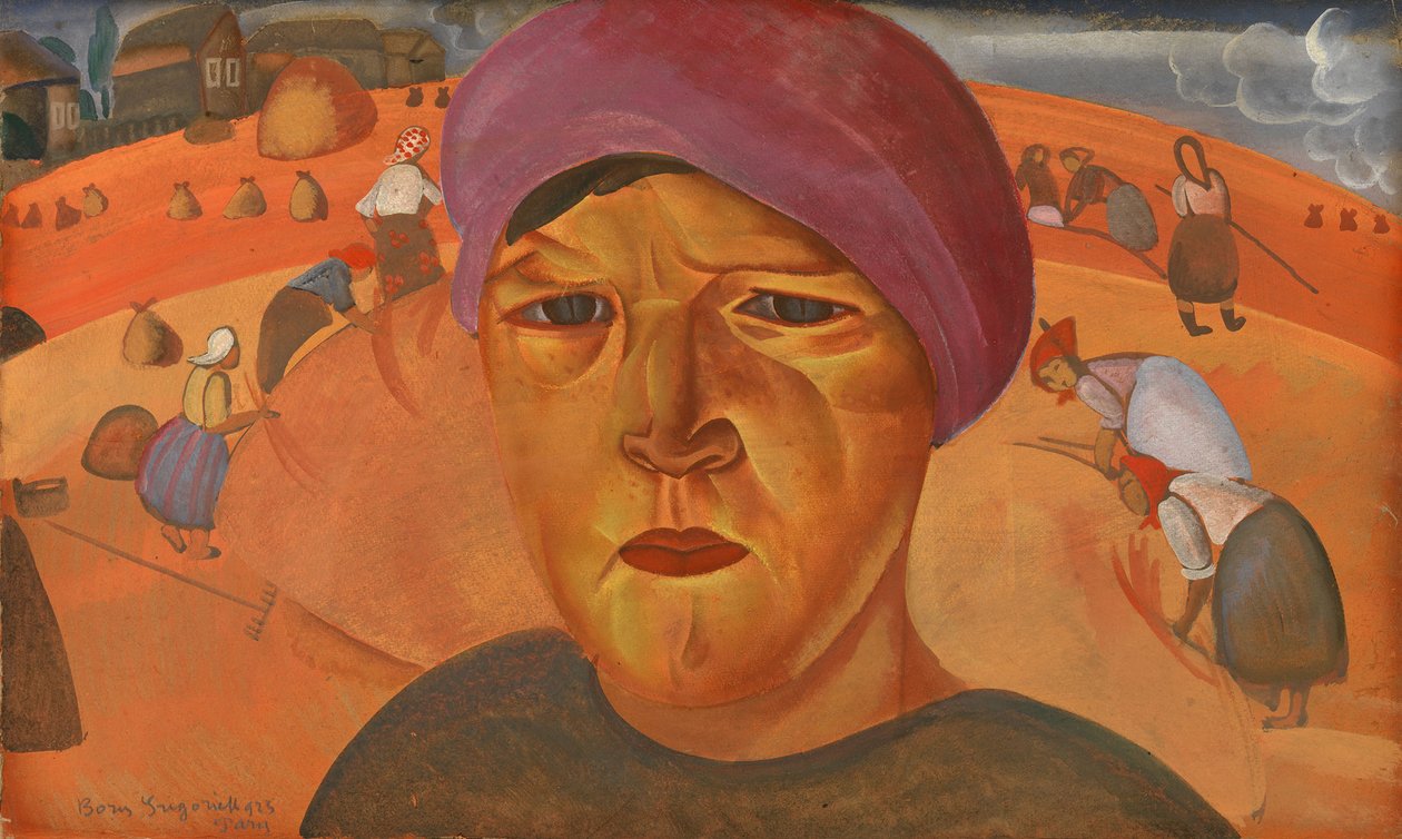 Orosz parasztnő a Les Visages de Russie sorozatból, 1923 alkotó: Boris Dmitrievich Grigoriev