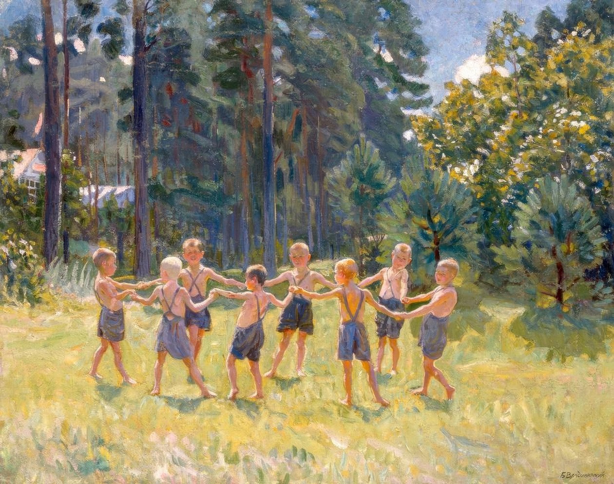 Csíkok sorai egy tisztáson egy dacha közelében alkotó: Boris Jeremejewitsch Wladimirski