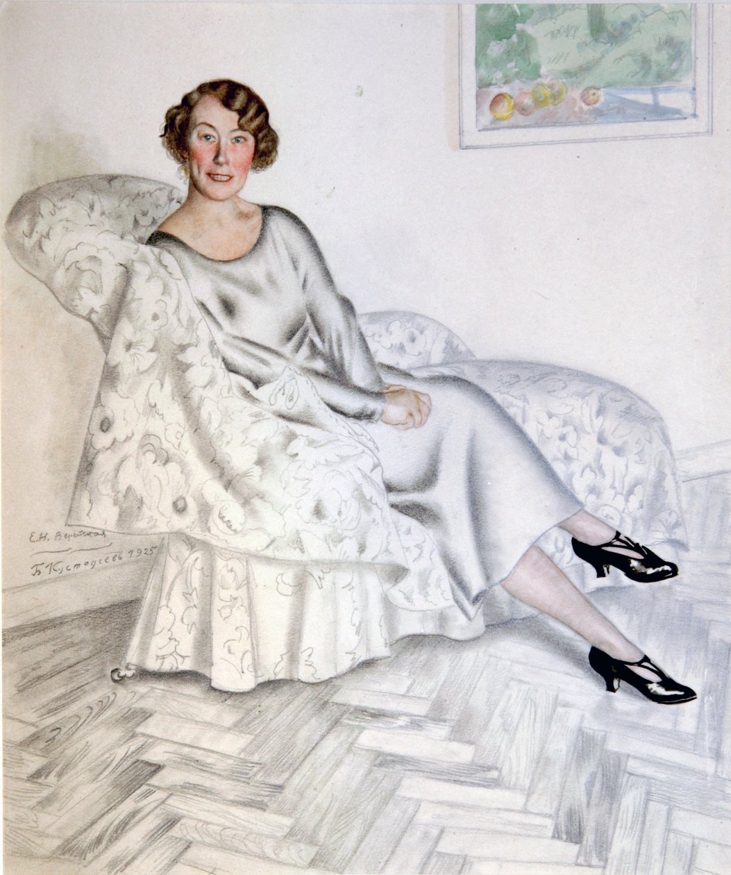 Lady in Interior, 1925. alkotó: Boris Mikhailovich Kustodiev