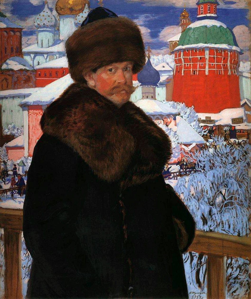 Önarckép, 1912. alkotó: Boris Mikhailovich Kustodiev
