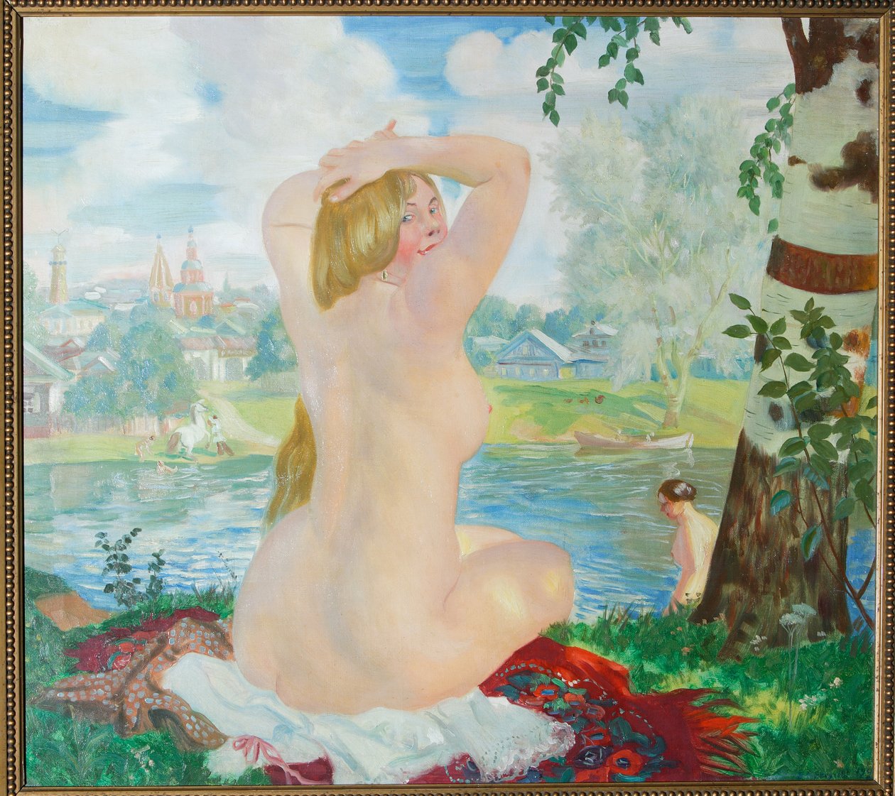 Egy fürdőző, 1921 alkotó: Boris Mikhailovich Kustodiev