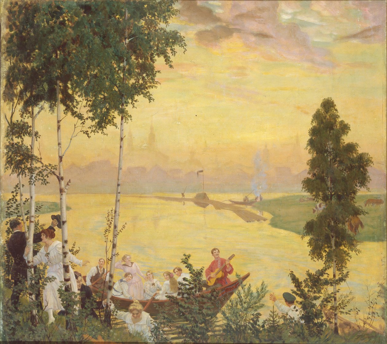 Vidéki kirándulás, 1918 alkotó: Boris Mikhailovich Kustodiev