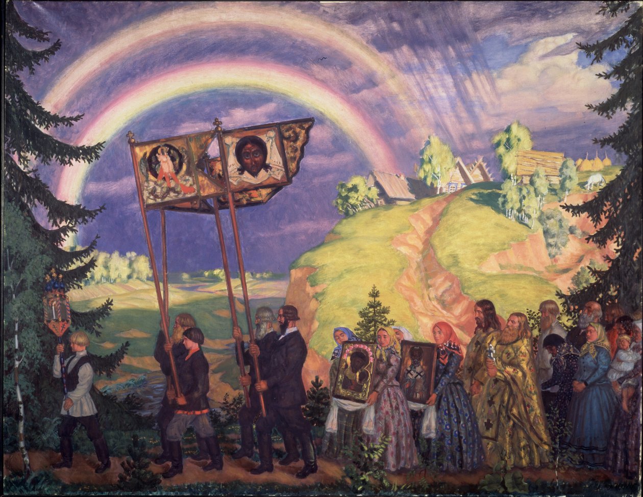 Húsvéti körmenet, 1915 alkotó: Boris Mikhailovich Kustodiev
