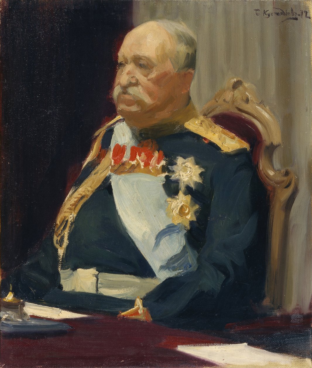 Alekszej Ignatyev gróf államtanácsi tag, belügyminiszter portréja, 1902. alkotó: Boris Mikhailovich Kustodiev