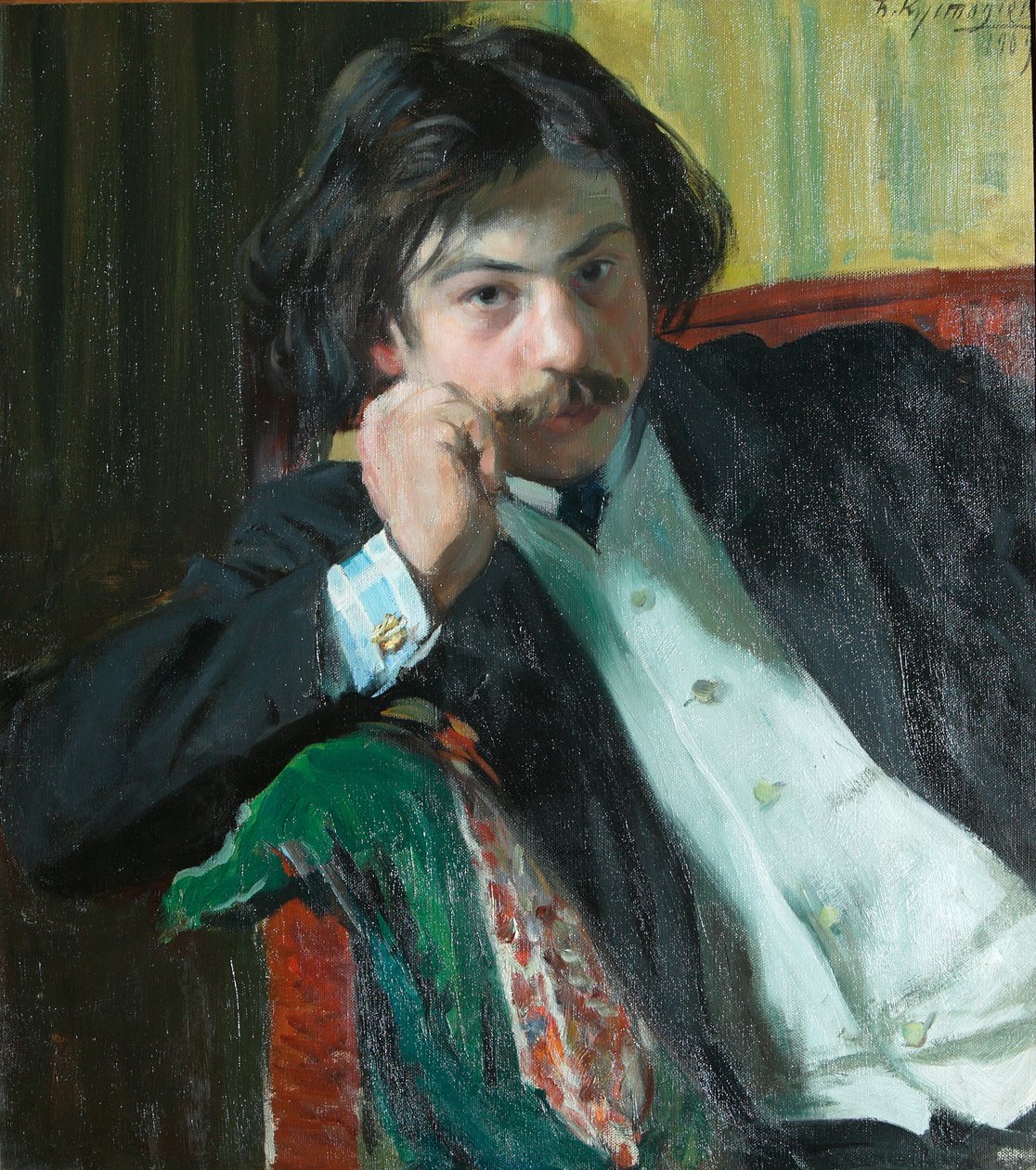 Janko Lavrin költő portréja 1887-1986, 1909 alkotó: Boris Mikhailovich Kustodiev