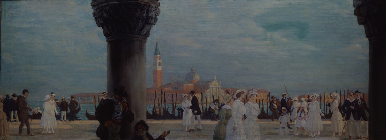 Sétány Velencében, 1907-1908 alkotó: Boris Mikhailovich Kustodiev