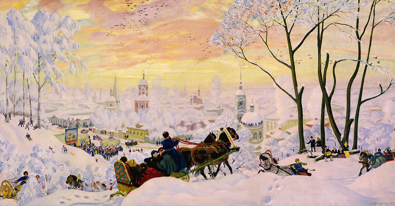 Húshagyó, 1916 alkotó: Boris Mikhailovich Kustodiev
