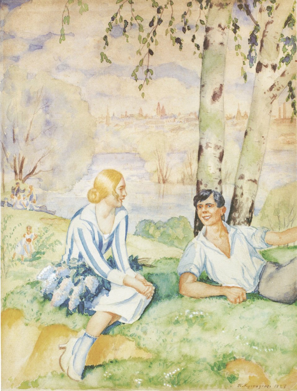 Tavasz a folyóparton, 1927 alkotó: Boris Mikhailovich Kustodiev