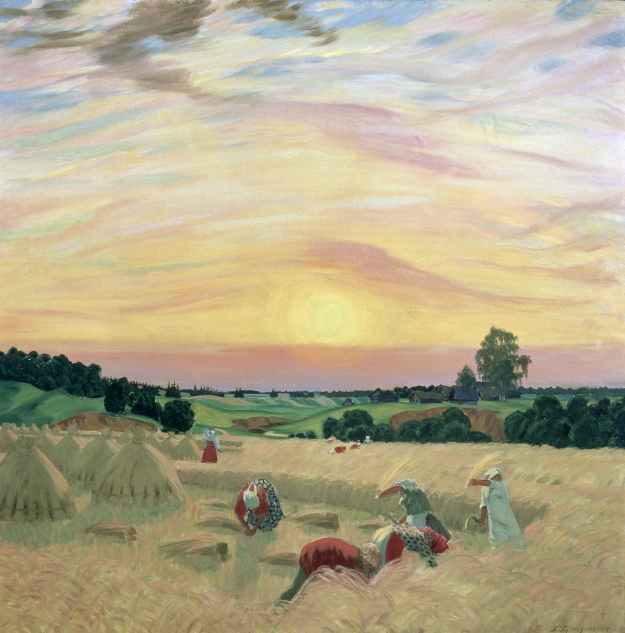 Az aratás, 1914 alkotó: Boris Mikhailovich Kustodiev