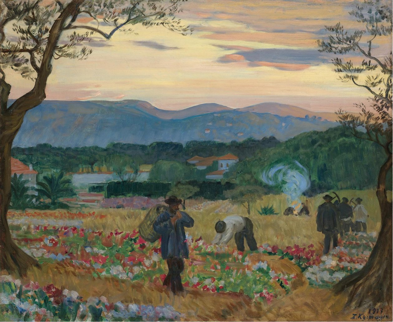 Szüreti virágok, 1913 alkotó: Boris Mikhailovich Kustodiev