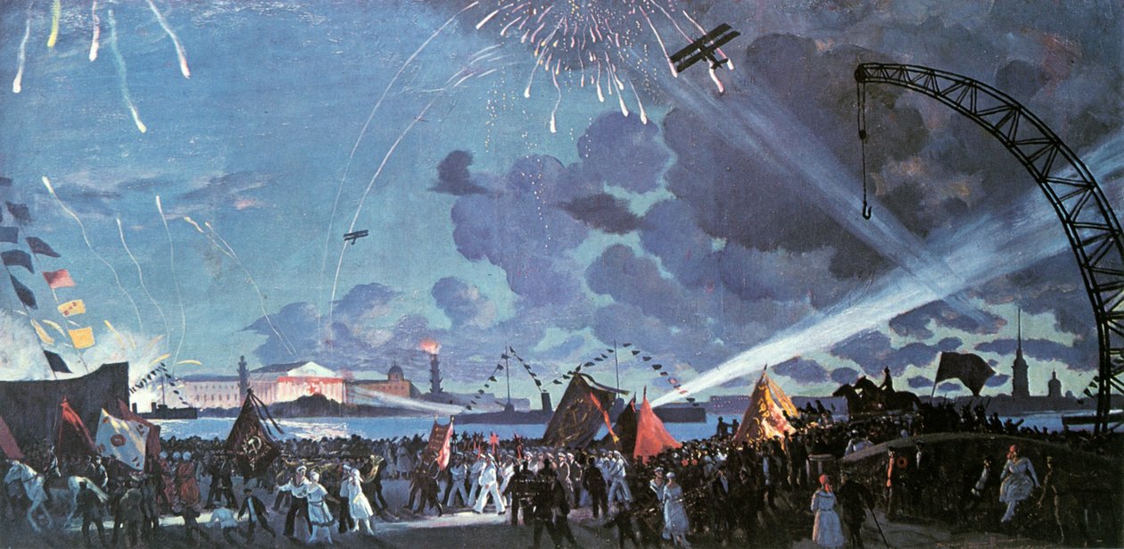 „Éjszakai ünnepség a Néván”, 1923. alkotó: Boris Mikhailovich Kustodiev