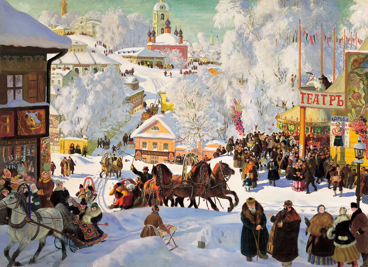Húshagyó, 1919. alkotó: Boris Mikhailovich Kustodiev