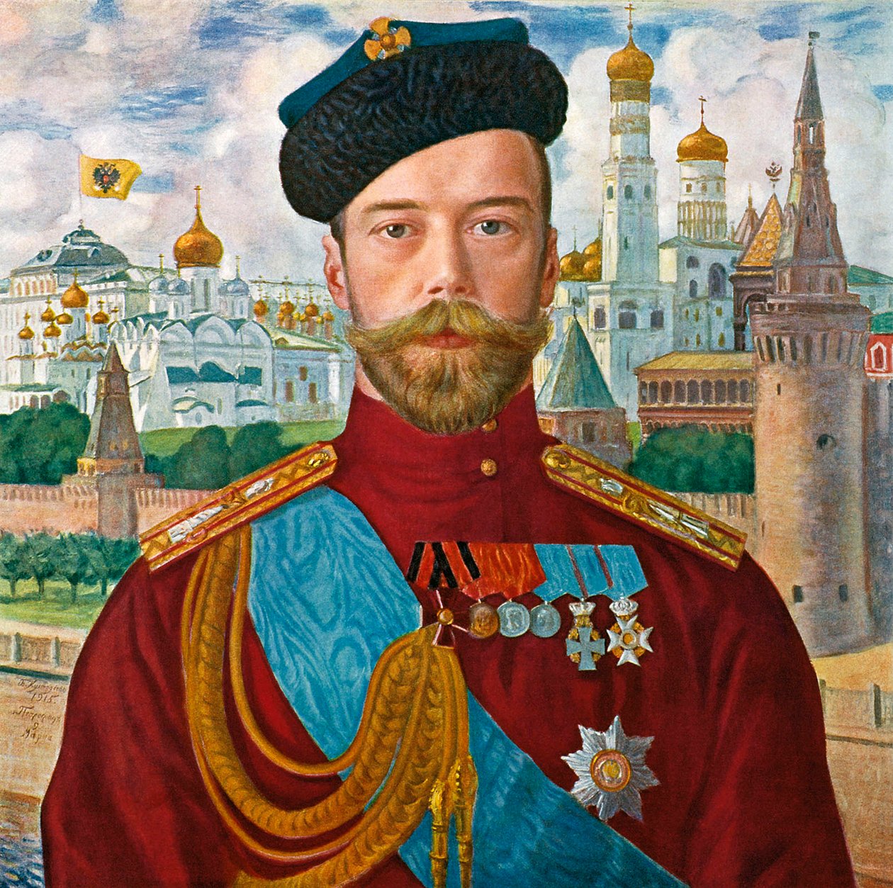 Miklós orosz cár, 1915. alkotó: Boris Mikhailovich Kustodiev