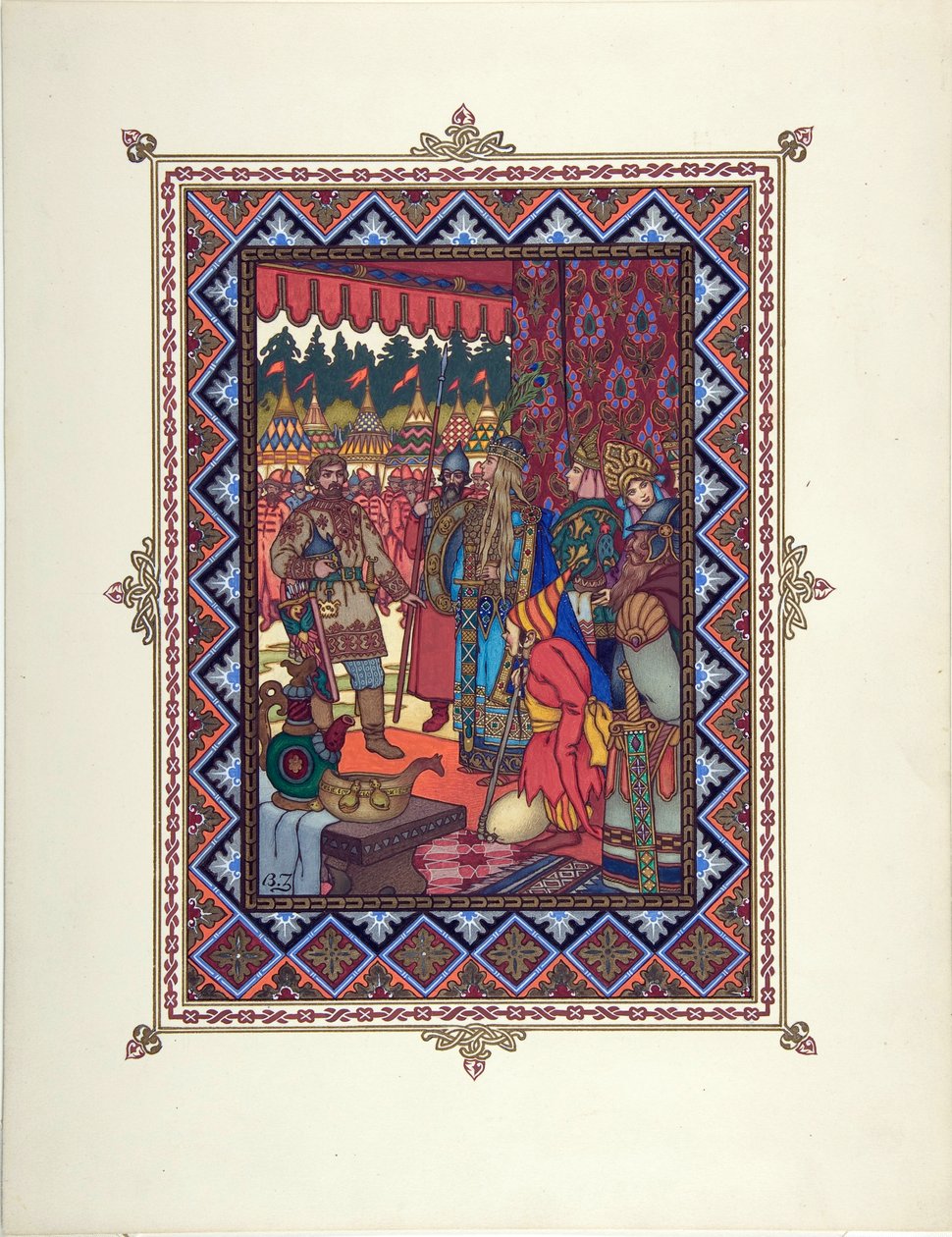 Illusztráció a Marya Morevna (Maria des mers) meséhez, Zvorykin, Borisz Vasziljevics (1872-1935 után), c. 1925 - Színes litográfia, 27,3x20,5 - Magángyűjtemény alkotó: Boris Vasilievich Zvorykin