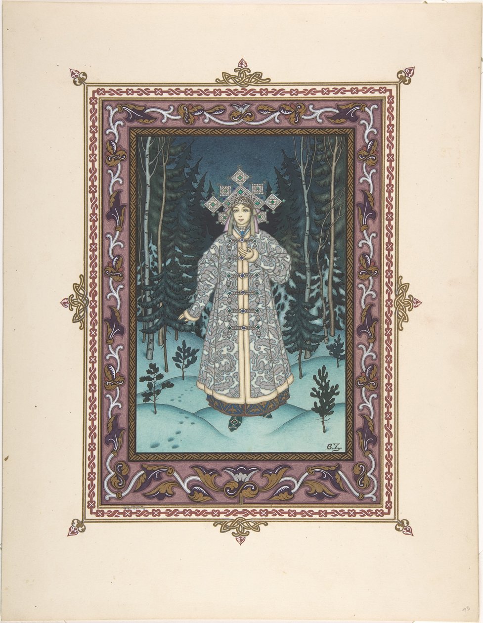 Illusztráció a Snegurochka meséhez, c. 1925 alkotó: Boris Vasilievich Zvorykin