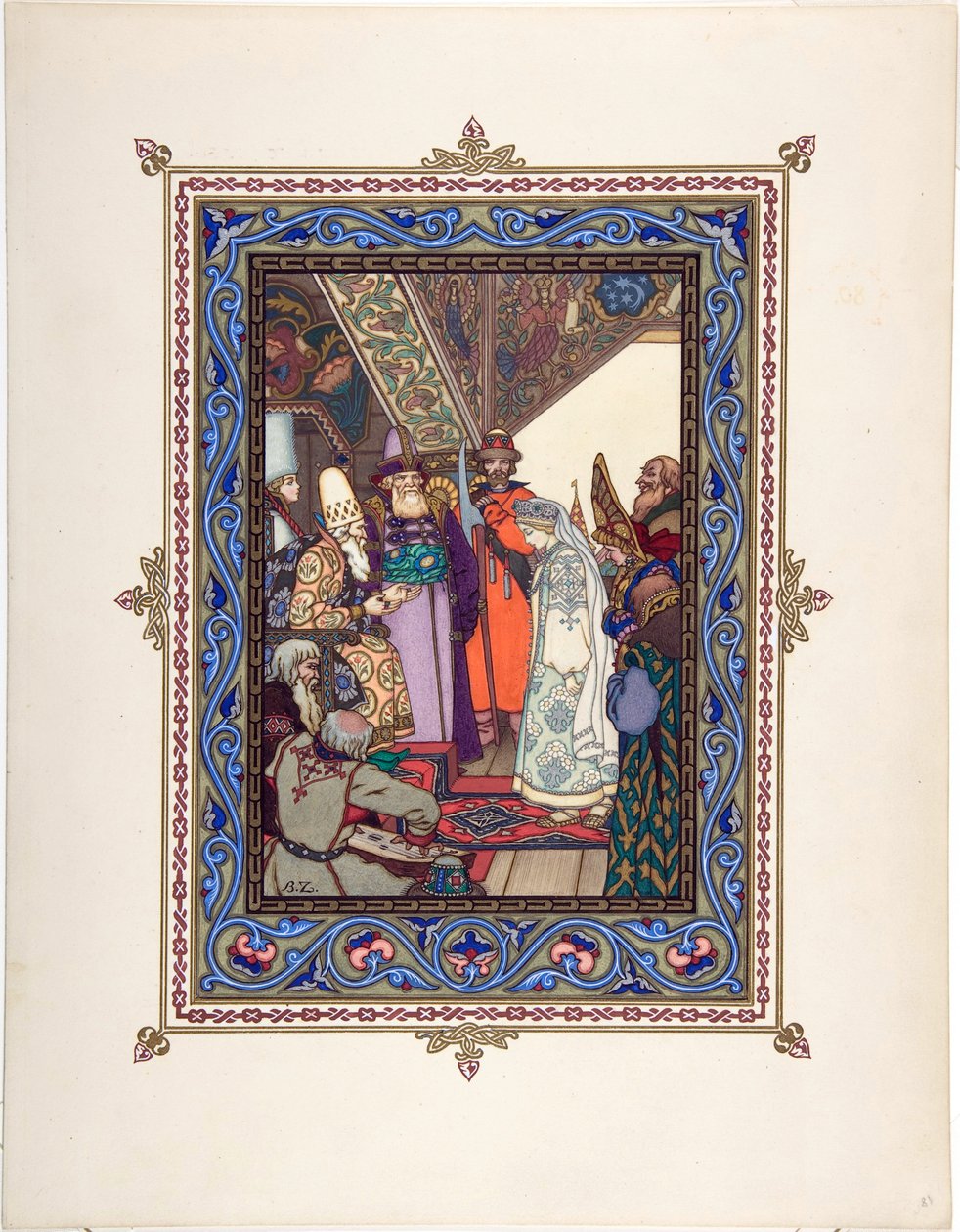 Snegourotchka (ou Snegourka, la Fille de neige) - Illusztráció a Snegurochka par Zvorykin meséhez, Borisz Vasziljevics (1872-1935 után), c. 1925 - Színes litográfia, 27,3x20,5 - Magángyűjtemény alkotó: Boris Vasilievich Zvorykin