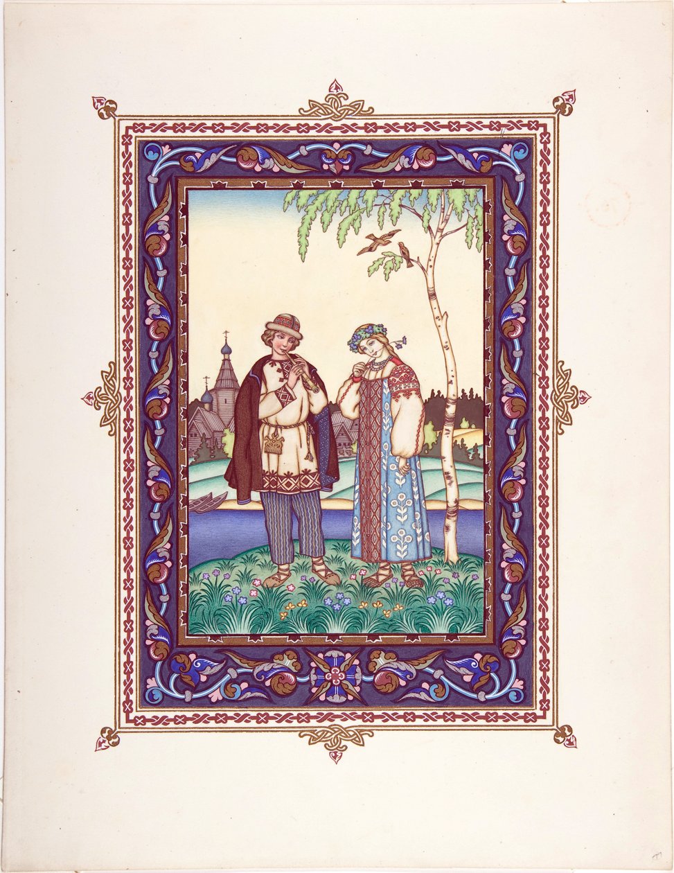 Snegourotchka (ou Snegourka, la Fille de neige) - Illusztráció a Snegurochka par Zvorykin meséhez, Borisz Vasziljevics (1872-1935 után), c. 1925 - Színes litográfia, 27,3x20,5 - Magángyűjtemény alkotó: Boris Vasilievich Zvorykin