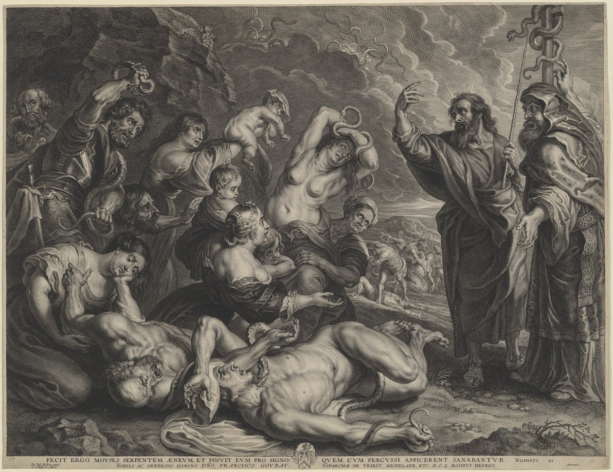 Mózes és a réz kígyó alkotó: Boëtius Adams Bolswert, after Sir Peter Paul Rubens