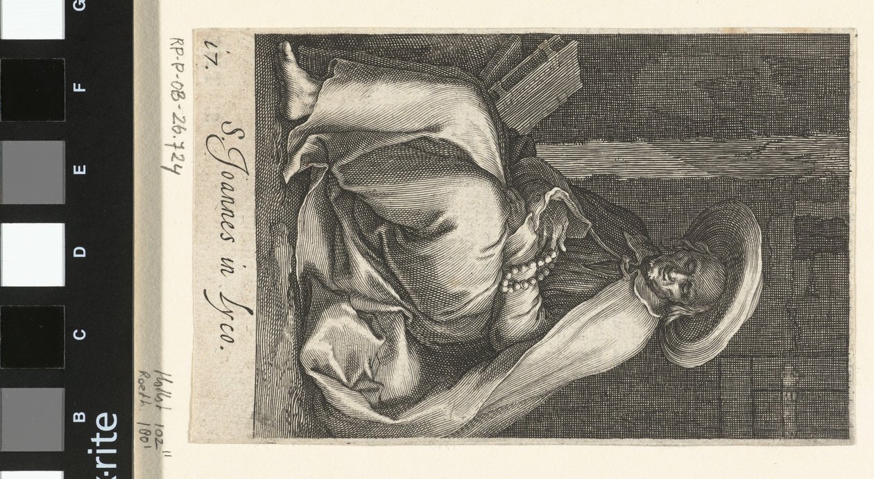 Lycopolisi Szent János remeteként a cellájában S. Joannes in Lyco (cím az objektumon) Remeték (sorozat címe) Sacra eremvs ascetarvm (sorozat címe) alkotó: Boëtius Adamsz. Bolswert