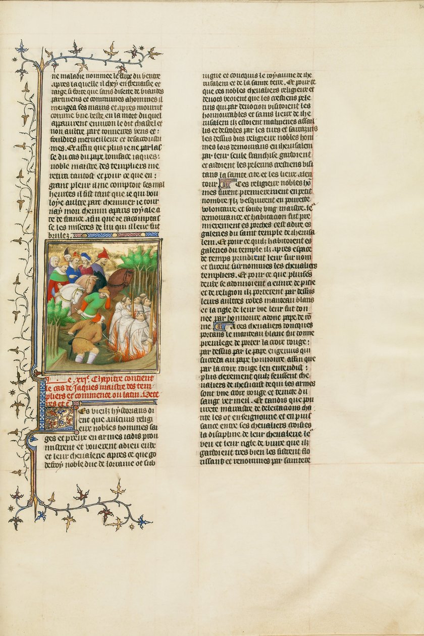 A templomos lovagok Fülöp Fülöp és udvaroncai jelenlétében égtek alkotó: Boucicaut Master Illuminator