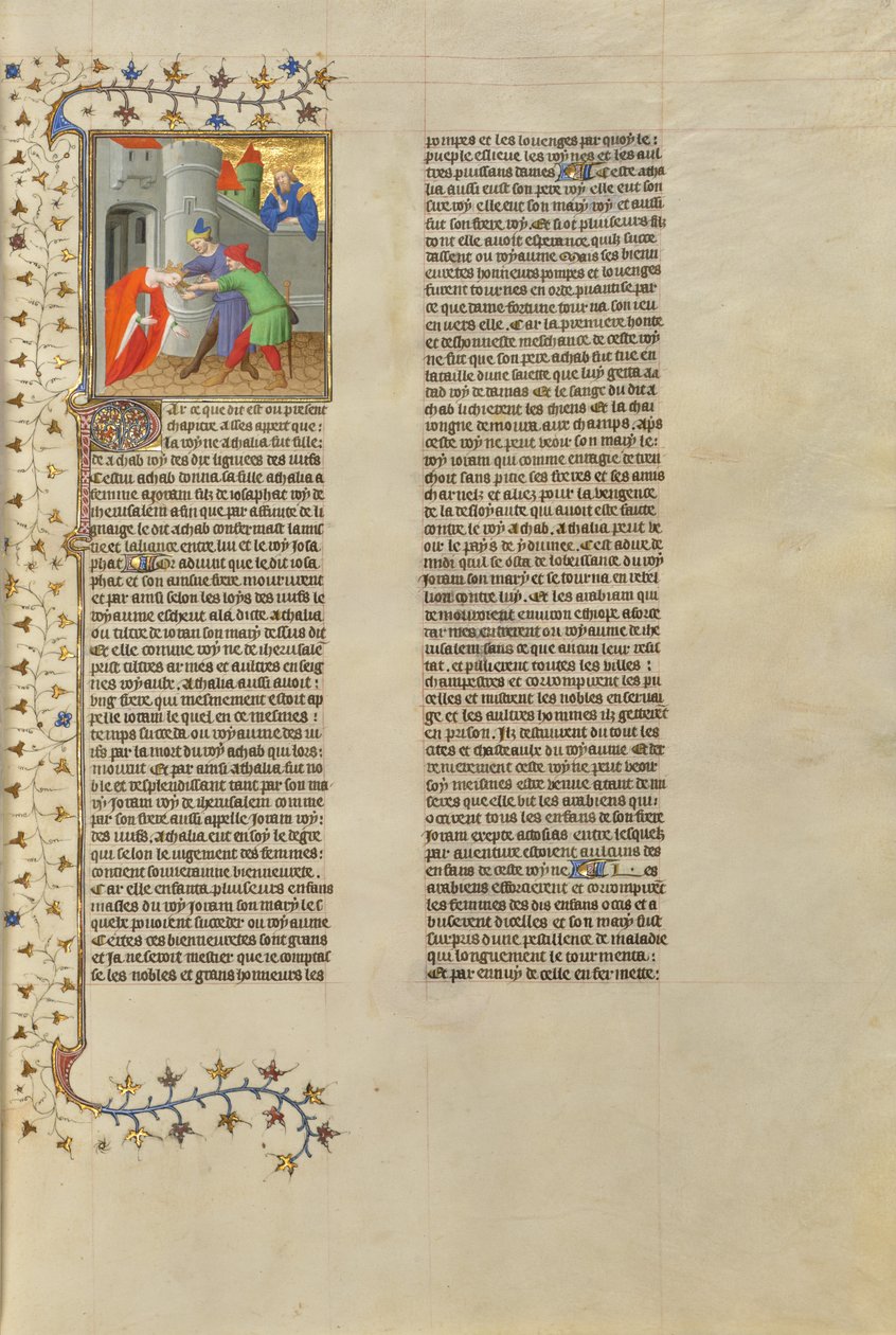 Athália, Júda királynője, elhurcolva a templomból alkotó: Boucicaut Master
