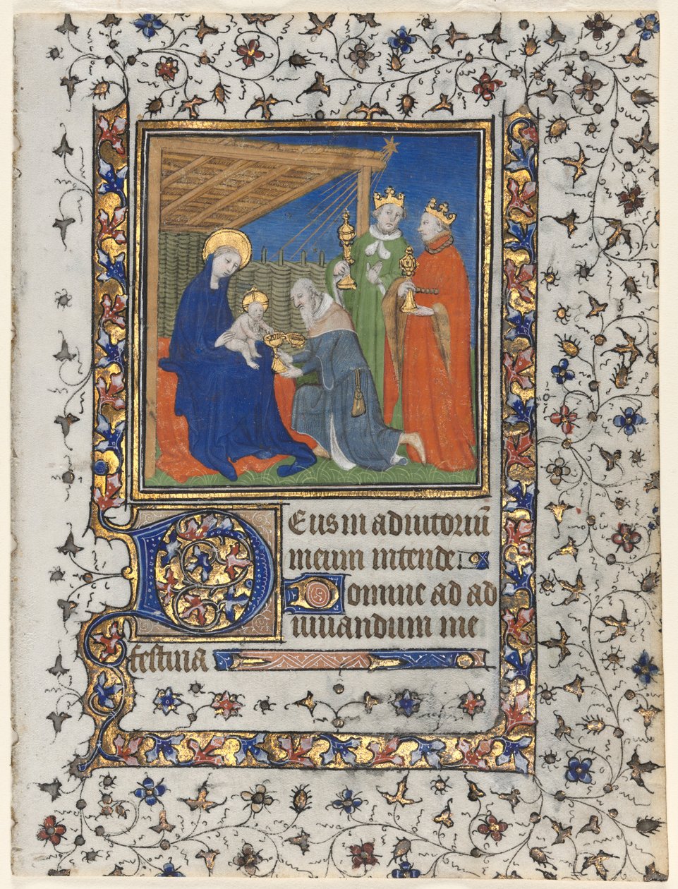 Bifólió egy Órakönyvből: A mágusok imádása, c. 1415. alkotó: Boucicaut Master
