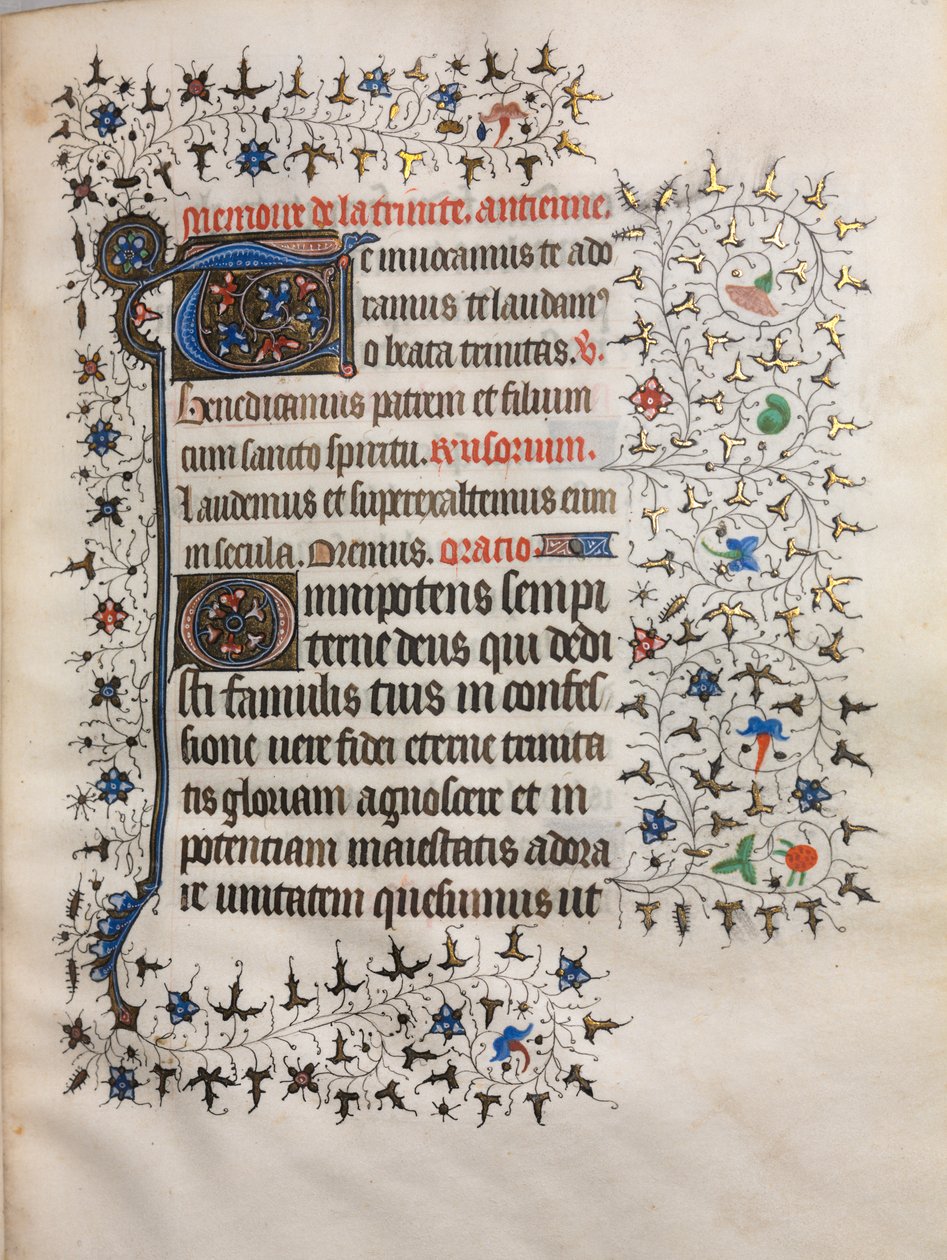 Órakönyv Párizs használata: Díszített iniciálé, c. 1420. alkotó: Boucicaut Master