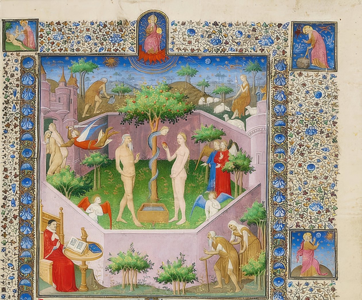 Ádám és Éva története. 1413-15 körül alkotó: Boucicaut Master