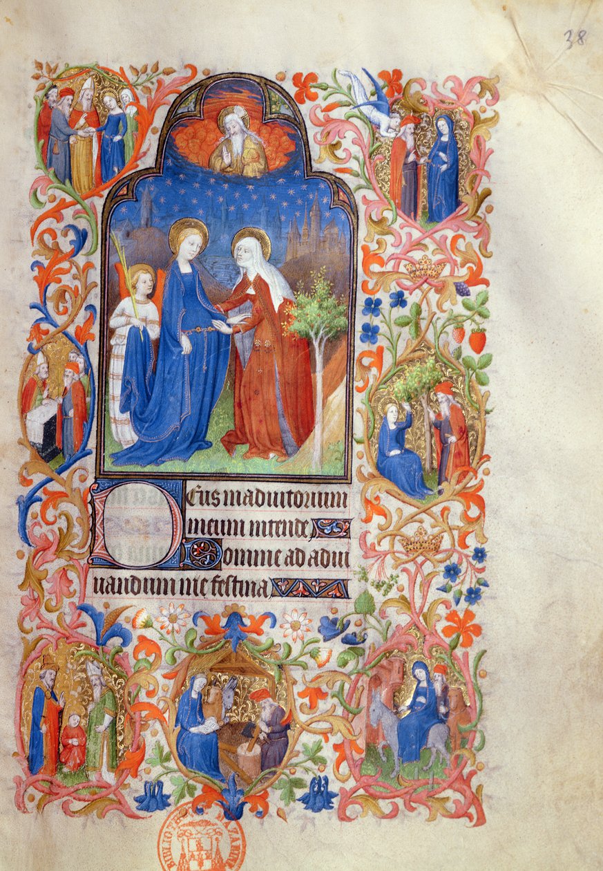 Ms 469 A látogatás, a Boucicaut-órákból, 1410 körül. alkotó: Boucicaut Master