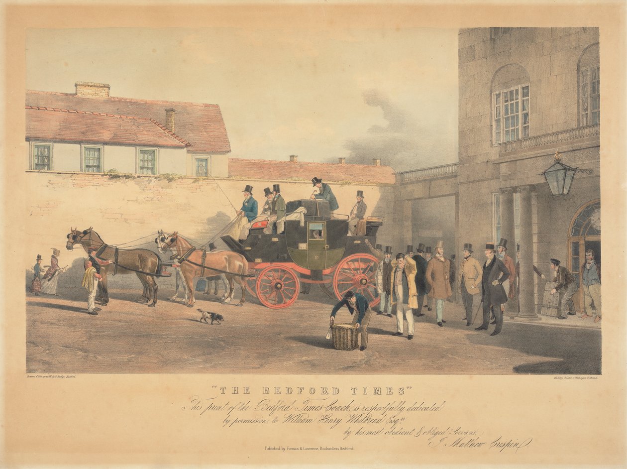 "The Bedford Times" / A Bedford Times edzőjének ezt a nyomatát, tisztelettel / engedéllyel, William Henry Whitbread Esq