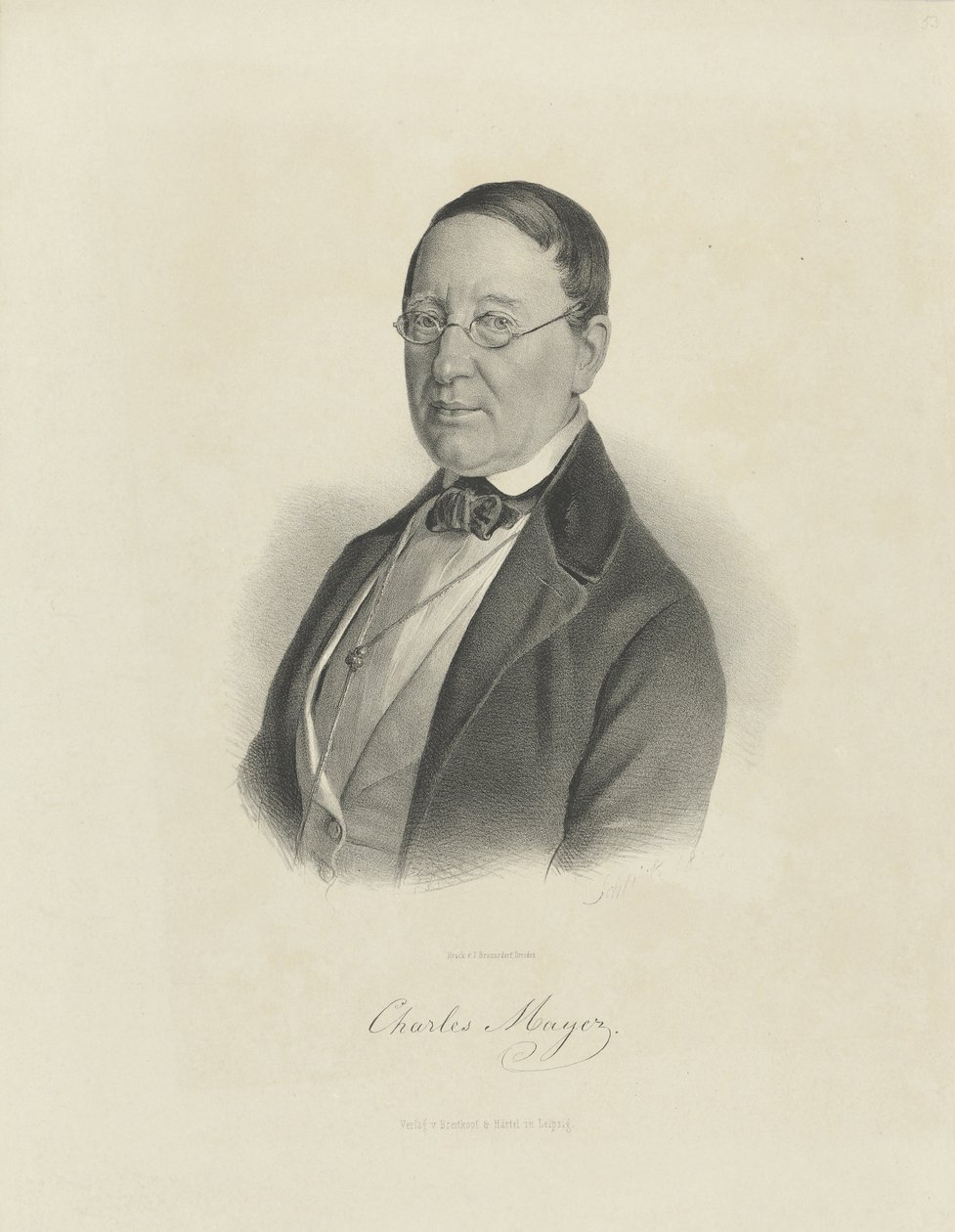 Charles Mayer zongoraművész és zeneszerző portréja 1799-1862, 1854 körül. alkotó: Breitkopf and Härtel