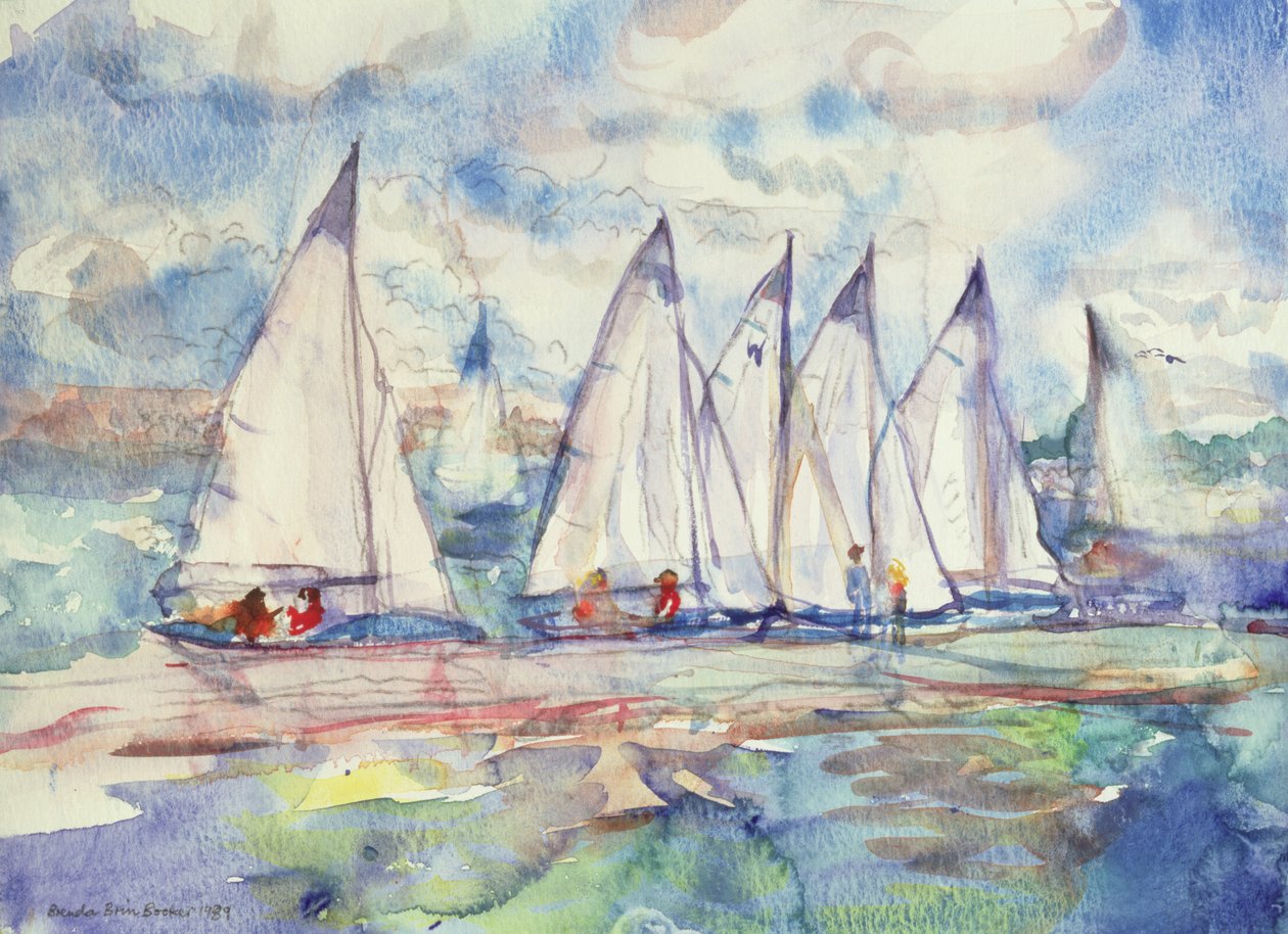 Blue Sailboats, 1989 (wc papíron) alkotó: Brenda Brin Booker