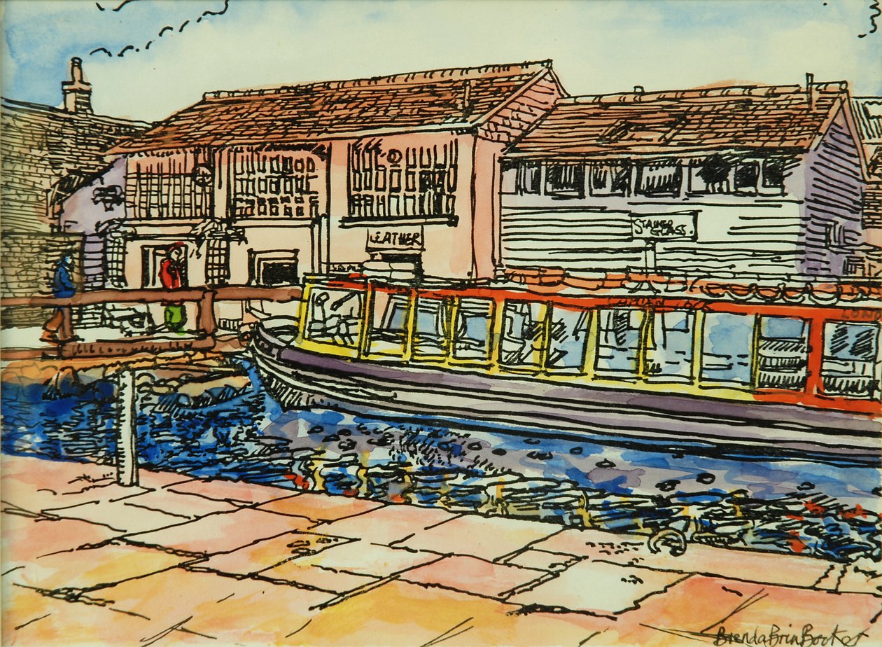 Canal Museum, Camden Lock (akvarell papíron) alkotó: Brenda Brin Booker
