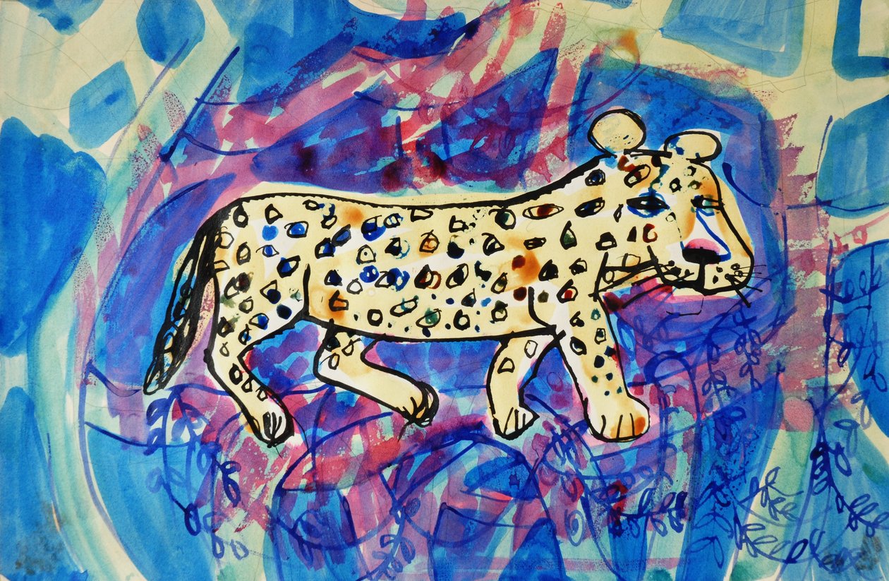Leopard (akril poszter színű és színes tinták) alkotó: Brenda Brin Booker
