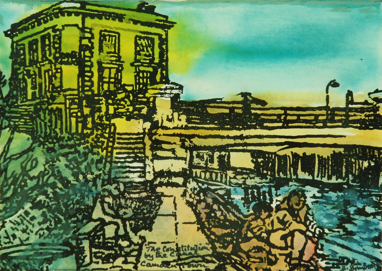 The Constitution Pub, Regents Canal (akvarell papíron) alkotó: Brenda Brin Booker